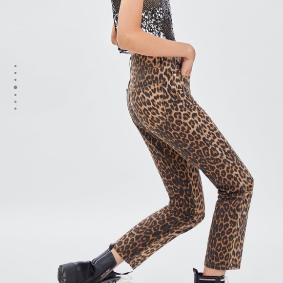 Zara Pants - trf Collection Zara leopard pants high rise size 4
